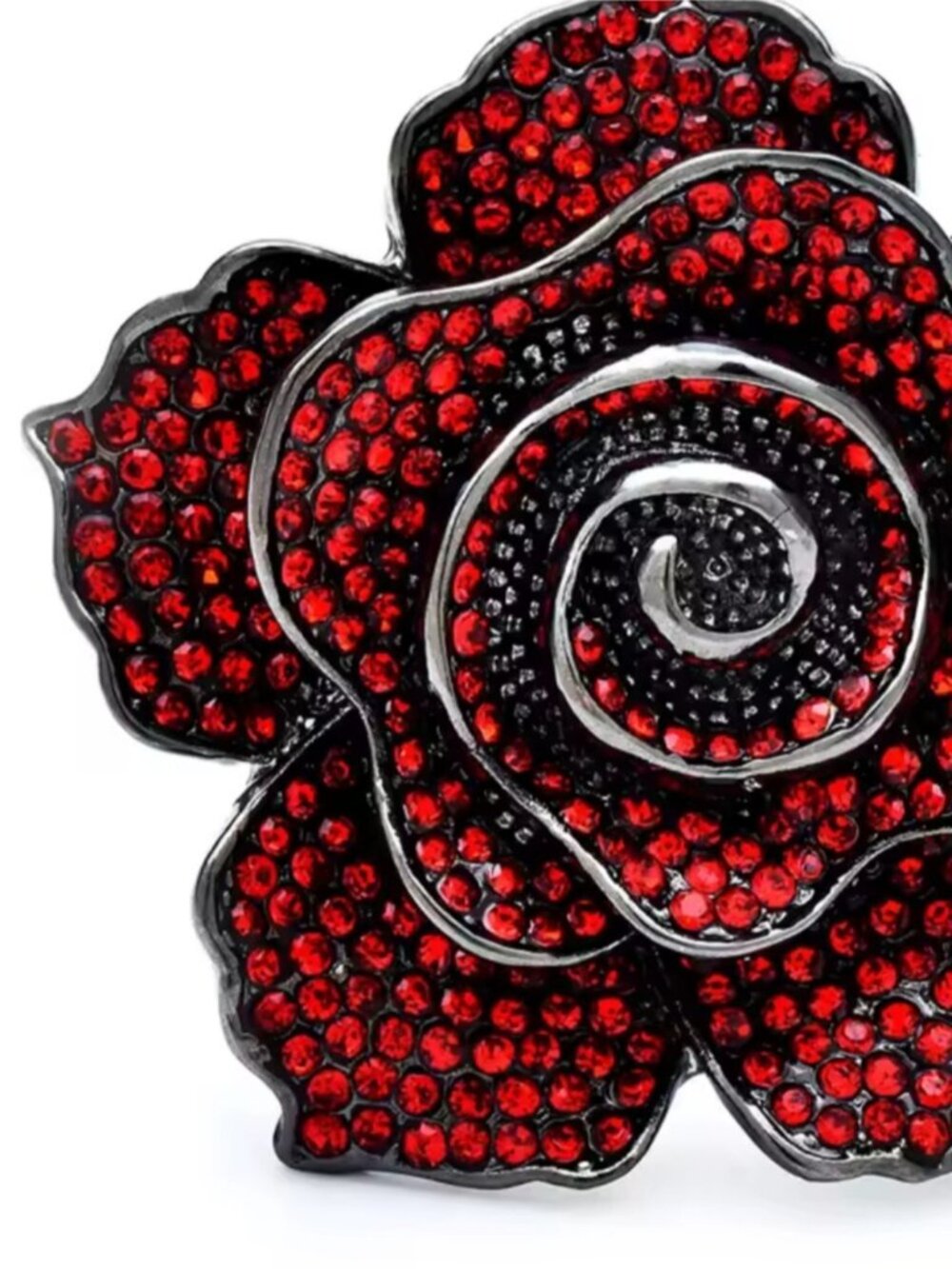Red Rose Crystal Brooch - Picture 4 of 6